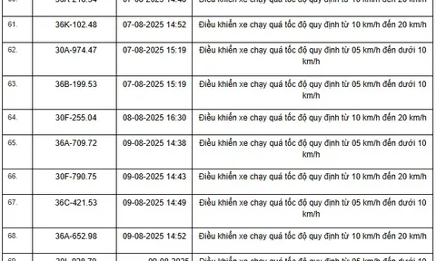 354 xe có biển số sau nhanh chóng nộp phạt nguội theo Nghị định 168: Vi phạm cùng 1 lỗi mức phạt lên tới 8 triệu đồng