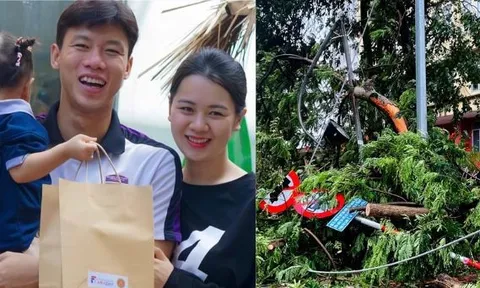 Vợ Quế Ngọc Hải bồng bế 3 con đi tránh bão, tâm sự chạnh lòng: "Những lúc này cần người đàn ông ở nhà thật"!