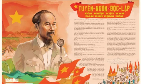 Phụ san báo Nhân Dân in hình ảnh Bác Hồ đọc Tuyên ngôn Độc lập