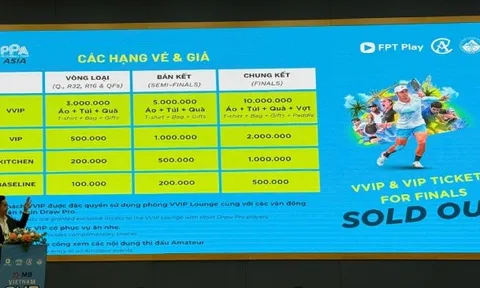 Giải pickleball hàng đầu châu Á "sạch vé" VIP, VVIP tại Việt Nam