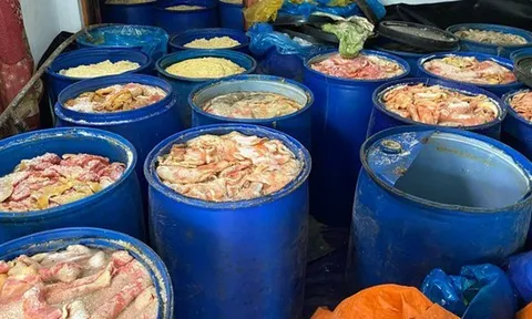 Phát hiện 4,9 tấn da heo bốc mùi hôi thối tại cơ sở sản xuất lạp xưởng