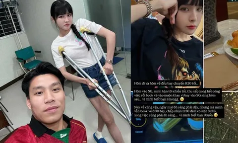 Văn Thanh rưng rưng xúc động khi bạn gái "trâm anh thế phiệt" bí mật vào thăm sau ca phẫu thuật chấn thương