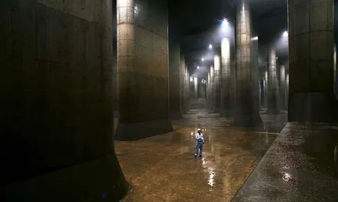 50 mét dưới lòng đất Tokyo: 'Ngôi đền ngầm' trị giá 2 tỷ USD giúp Nhật Bản chặn đứng thảm họa lũ lụt