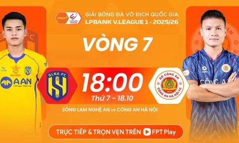Vòng 7 V-League 2025-2026: Chờ màn thể hiện của tân HLV SLNA