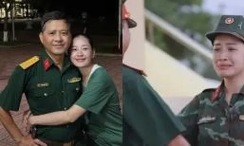 Chi Pu nghẹn ngào bật khóc khi bất ngờ gặp lại bố Đại tá trong quân ngũ