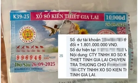 Tờ vé số trúng độc đắc bị rách ở Quảng Ngãi: Tổng số tiền công ty xổ số vừa trả thưởng