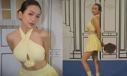 Một sao nữ Vbiz chơi pickleball ăn mặc bị chê lố lăng, trang điểm đậm lè như đi diễn