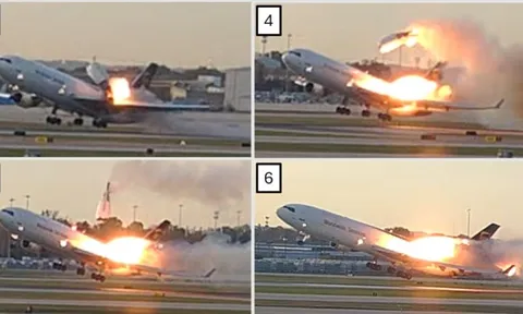 Động cơ "rụng" trong lúc cất cánh, máy bay cháy như ngọn đuốc: Hàng chục người thương vong
