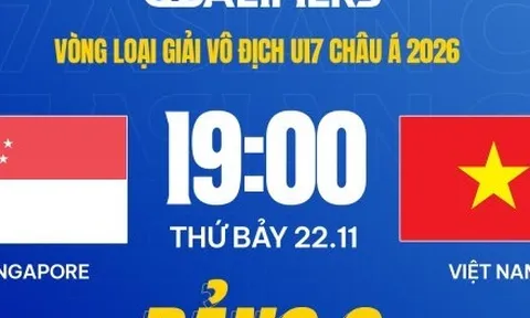 Xem trực tiếp U17 Việt Nam vs U17 Singapore hôm nay 22/11 trên kênh nào?