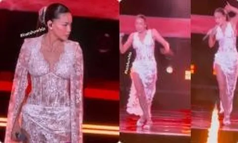 Hồ Ngọc Hà diện đồ xuyên thấu gặp sự cố 'ngượng đỏ mặt'