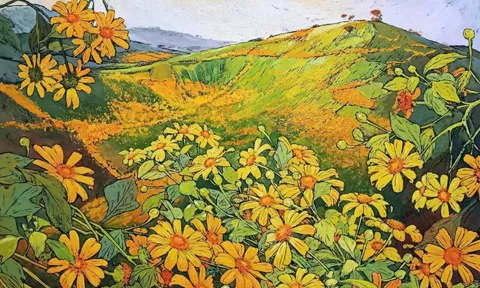 Vải vụn, khắc gỗ, sơn dầu kể chuyện ‘Hoa xuống phố’