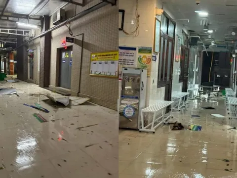 Hình ảnh tan hoang bên trong Bệnh viện Sản Nhi Nghệ An sau khi bão số 5 đi qua, thương quá miền Trung ơi!