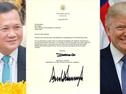 Ông Trump gửi thư cảm ơn Thủ tướng Campuchia