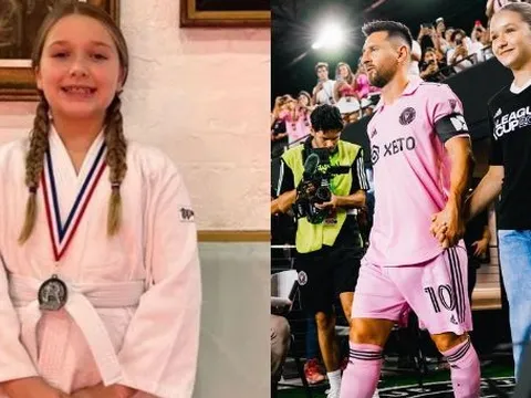 Harper Beckham: Công chúa nhà Becks thành thạo 5 môn thể thao, giành huy chương judo, nắm tay Messi ra sân bóng