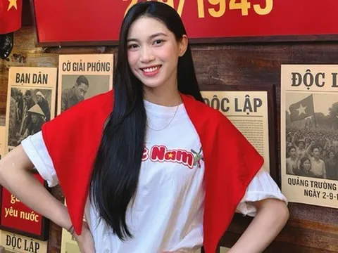 Visual sáng bừng hoà chung không khí yêu nước của hotgirl bóng chuyền Nguyễn Thị Phương