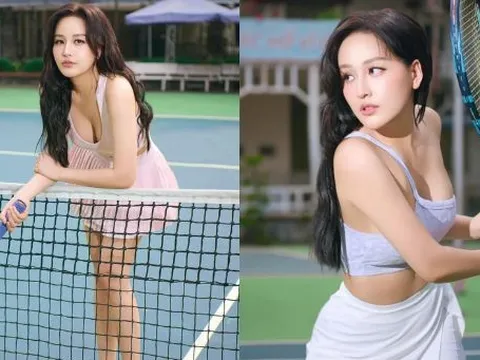 Mai Phương Thuý cực quyến rũ trên sân tennis, trong tủ đồ lượng outfit tennis nhiều hơn quần áo mặc hàng ngày
