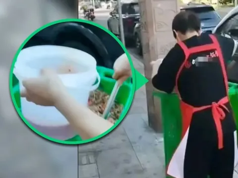 Phát hiện nhân viên quán lẩu múc dầu ăn từ thùng rác, chủ quán khẳng định để bán chứ không dùng nấu ăn
