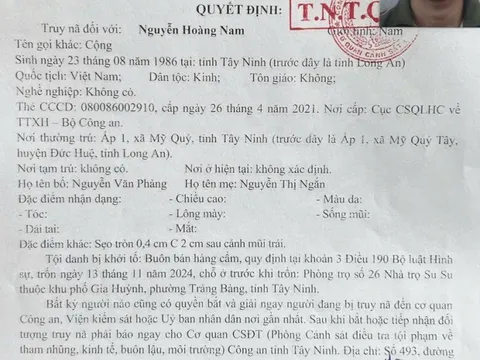Truy nã đặc biệt Nguyễn Hoàng Nam buôn bán hàng cấm