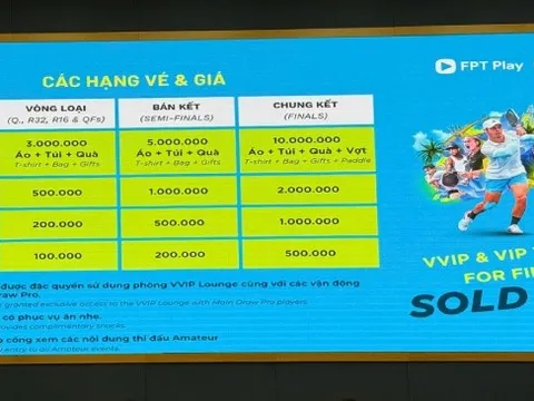 Giải pickleball hàng đầu châu Á "sạch vé" VIP, VVIP tại Việt Nam