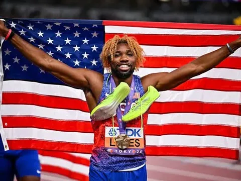 Noah Lyles cân bằng kỷ lục 4 lần vô địch thế giới ở cự ly 200m của Usain Bolt