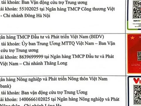 Danh sách tài khoản VietinBank, Vietcombank, BIDV, Agribank tiếp nhận ủng hộ khắc phục thiệt hại bão Bualoi, dành cho người đồng ý/không đồng ý sao kê công khai