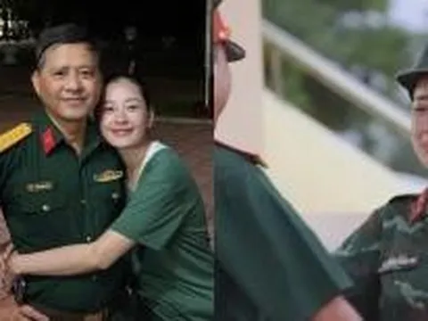 Chi Pu nghẹn ngào bật khóc khi bất ngờ gặp lại bố Đại tá trong quân ngũ