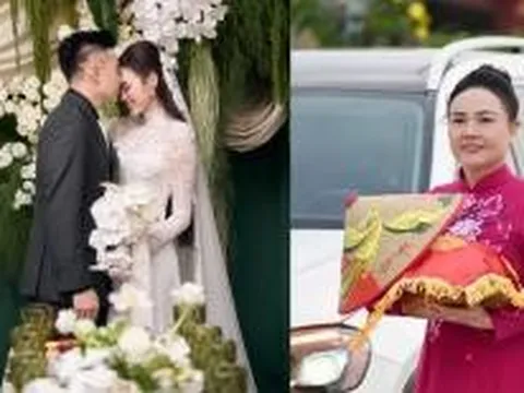 Đám cưới Hoa hậu Đỗ Thị Hà: Chồng thiếu gia hôn vợ tình tứ, mẹ chồng mang một món đồ đặc biệt