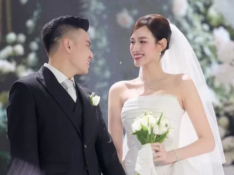 Bó hoa cưới "đắt đỏ" của Hoa hậu Đỗ Hà gây chú ý