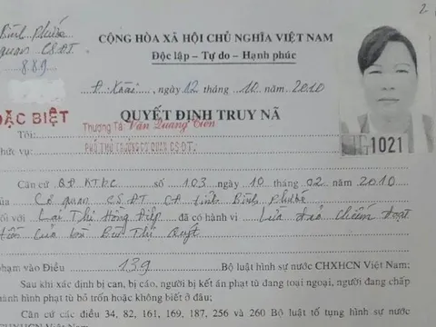 Truy nã đặc biệt Lại Thị Hồng Điệp