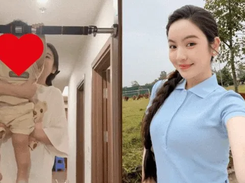 3 triệu người xem Chu Thanh Huyền cho con trai 1 tuổi của Quang Hải đu xà, netizen tranh cãi dữ dội