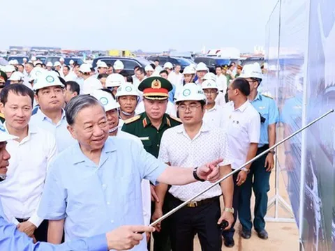 Trước ngày trọng đại, Tổng Bí thư Tô Lâm thị sát và động viên toàn lực lượng thi công siêu dự án 16 tỷ USD của Việt Nam