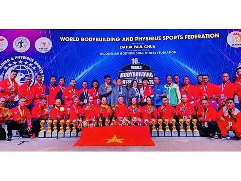 Thể hình Việt Nam giành 10 HCV và xếp hạng nhì tại giải vô địch thế giới 2025