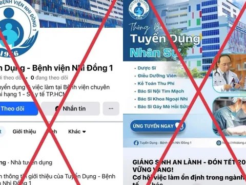 Bệnh viện Nhi Đồng 1 cảnh báo khẩn