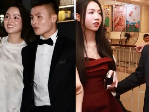 Bích Thùy sánh bước với Trần Thị Duyên, Quang Hải lịch lãm bên vợ dự Quả bóng vàng 2025